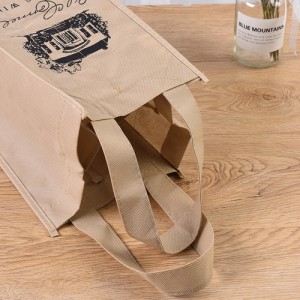 BT-0077 promotional logo non-woven 4 bottle wine tote bags