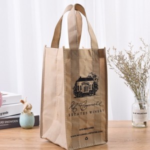 BT-0077 promotional logo non-woven 4 bottle wine tote bags