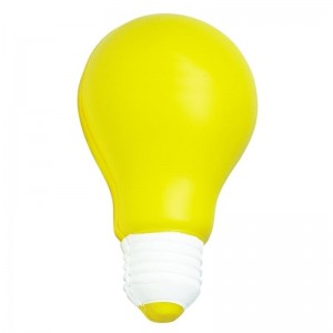 ODM Manufacturer China Wholesale PU Foam Light Bulb Shape Promotion Stress Toys, Stress Relief Toys with Logo Printed