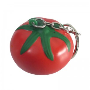 Factory Customized China Wholesale Toys PU Foam Squeeze Tomato Keychain Promotional Stress Balls Anti Anxiety Personalized Gift