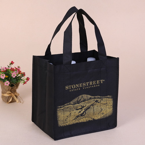 BT-0078 Promotional Non-Woven 6 Bottle Wine Tote Bags