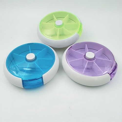 HP-0082 Promotional Rotating Pill Box With 7 Compartments