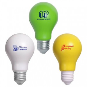 ODM Manufacturer China Wholesale PU Foam Light Bulb Shape Promotion Stress Toys, Stress Relief Toys with Logo Printed