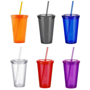HH-0589 Ice cold drink mug with straw