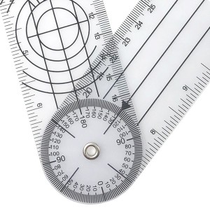 OS-0034 Penggaris goniometer sudut plastik