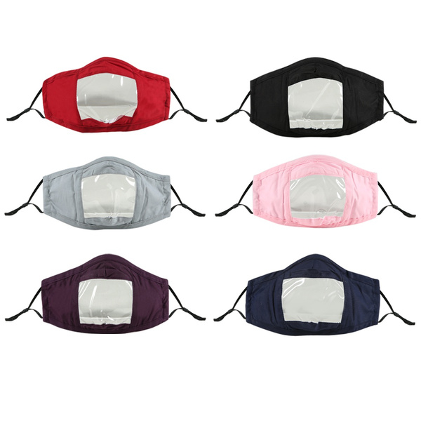 HP-0088 Masques faciaux en coton personnalisés avec fenêtre transparente