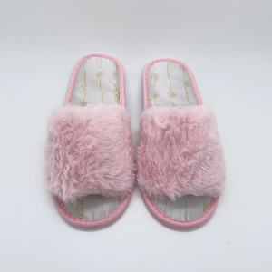 AC-0091 Custom disposable indoor fluffy slippers