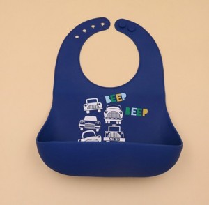 AC-0178 Custom na logo na naka-print na silicone baby bib