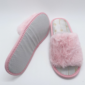 AC-0091 Custom disposable indoor fluffy slippers