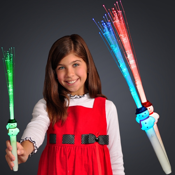 LO-0205 Promotional fiber optic snowman wand