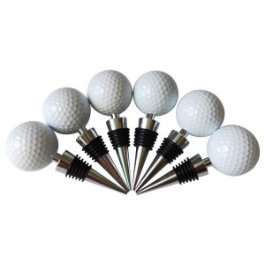 HH-0381 Promotional Golf Ball Wine Stoppers With Printed Logo