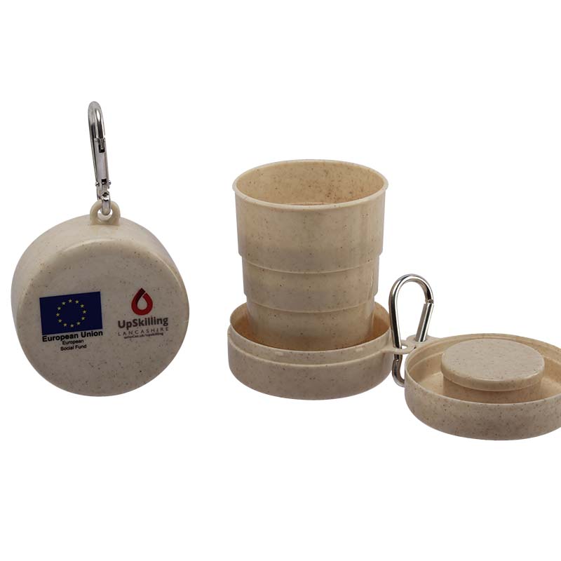 HH-0468 collapsible wheat cup with lid and pillbox
