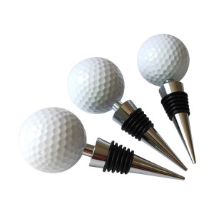 HH-0381 Promotional Golf Ball Wine Stoppers With Printed Logo