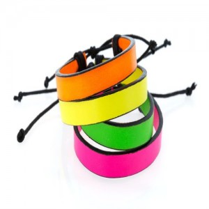 HP-0384 Custom PU leather sliding bracelets