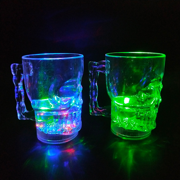 HH-0521 Tasse de fête d'Halloween avec tête de mort lumineuse