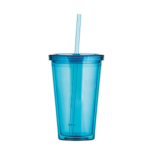 HH-0589 Ice cold drink mug with straw