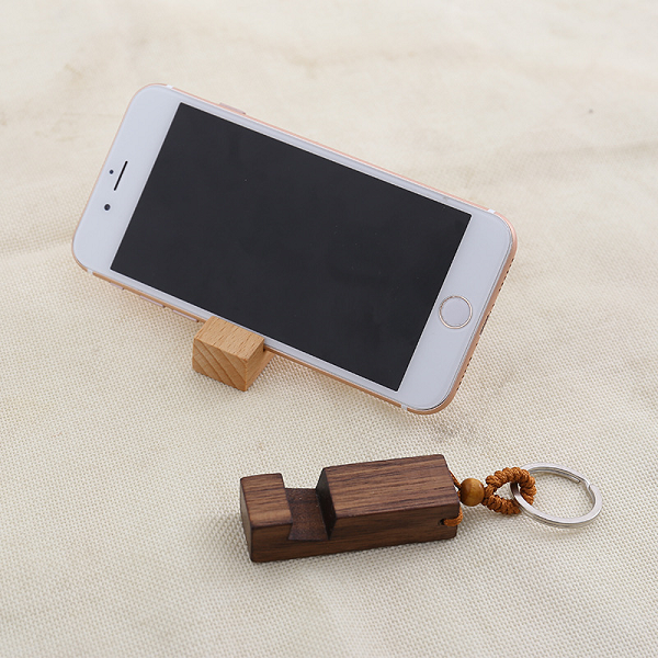 HH-0419 Personalized wooden phone holder keychain
