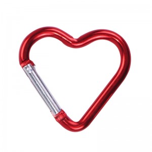 HH-1222 gantungan kunci carabiner jantung dengan logo