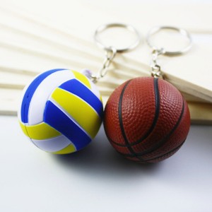 HH-0087 Custom PVC ball shaped keychains