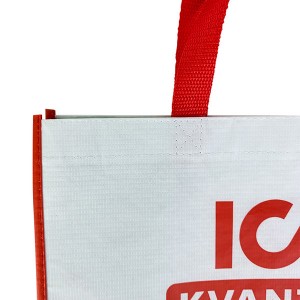 OEM Customized China Custom Logo Shopping Polyester Bag Into Pouch Eco Friendly RPET Tote Reusable Grocery Bags