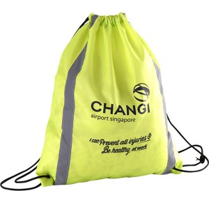 BT-0030 Promotional printed reflective drawstring bags