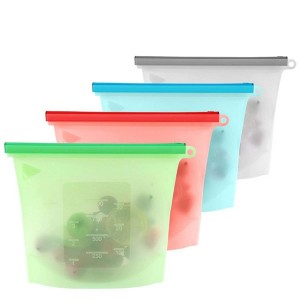 HH-0051 promotional silicone zip seal food storage bags