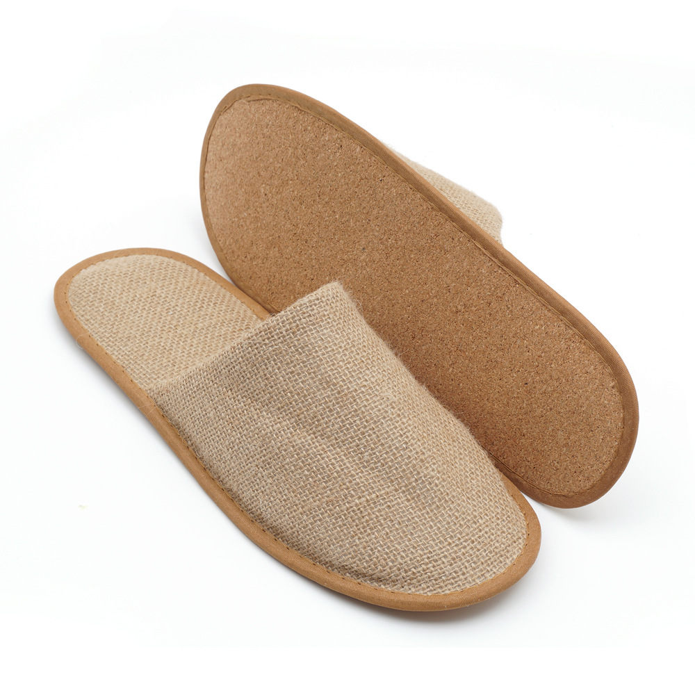 AC-0430 eco-friendly jute slippers okhala ndi logo