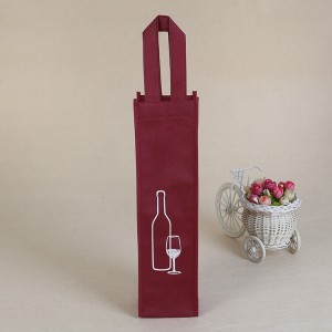 2019 High quality China Wholesale Durable Custom Printed Non Woven Recyclable Bottle Wine Bag with Handle Cross X Stitched Non Woven Bag