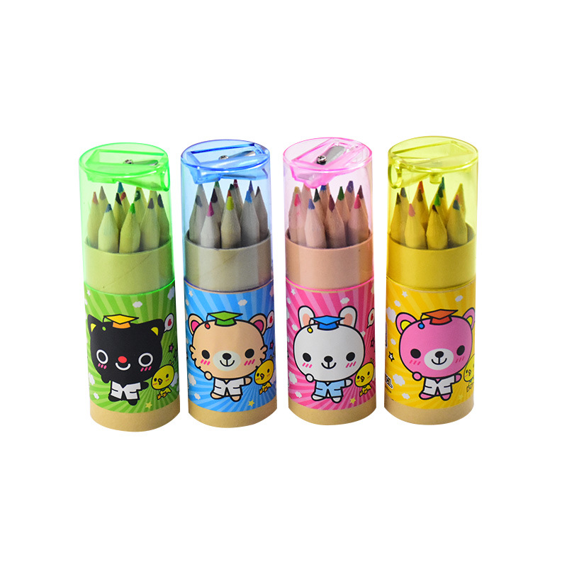 OS-0397 custom colored pencils set in tube with sharpener
