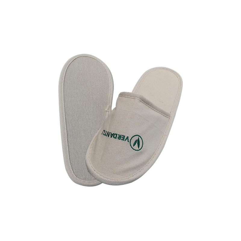 AC-0433 closed toe cotton slippers with logo