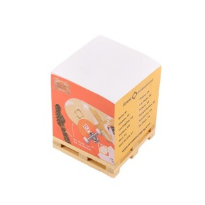 OS-0225 advertising sticky memo cube na may wooden pallet