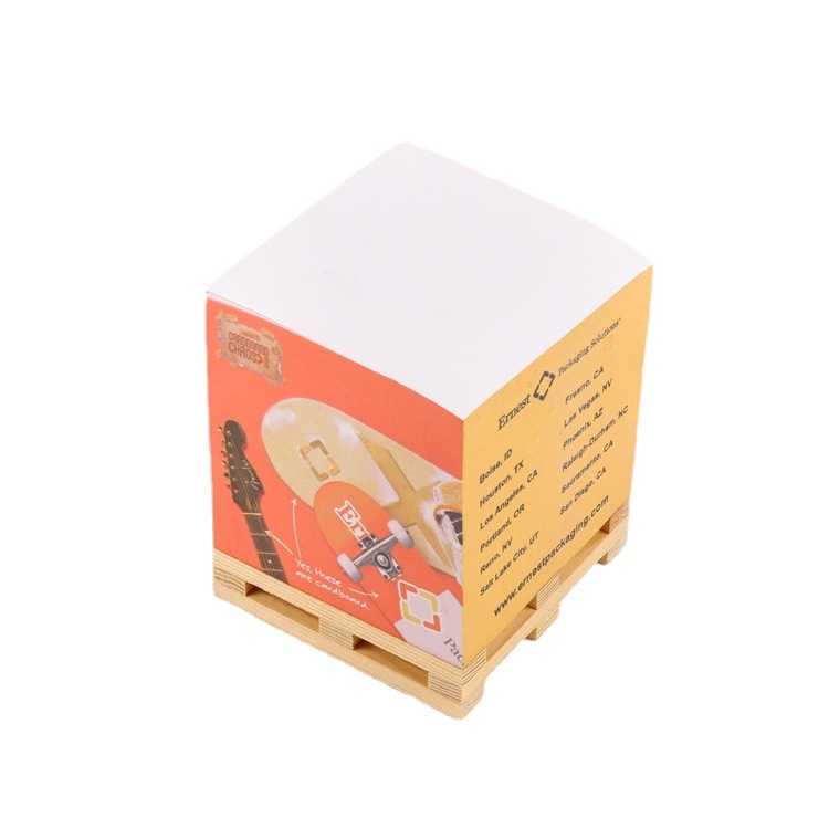 OS-0225 advertising sticky memo cubes with wooden pallet