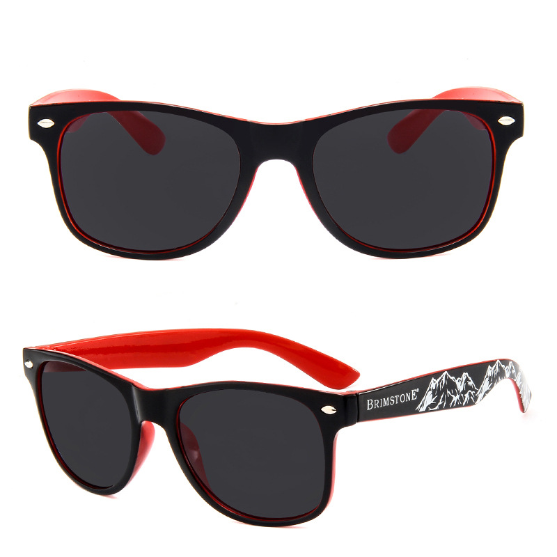 LO-0376 2-colored promotional sunglasses with logo printed