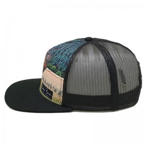 AC-0053 personalized flat bill snapback hats with mesh back