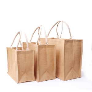 BT-0218 Promotional laminated jute tote bags