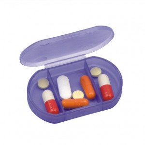 HP-0079 Promotional Logo 3 Compartment Oval Shape Pill Holder