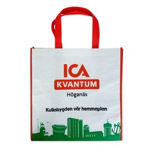 OEM Customized China Custom Logo Shopping Polyester Bag Into Pouch Eco Friendly RPET Tote Reusable Grocery Bags