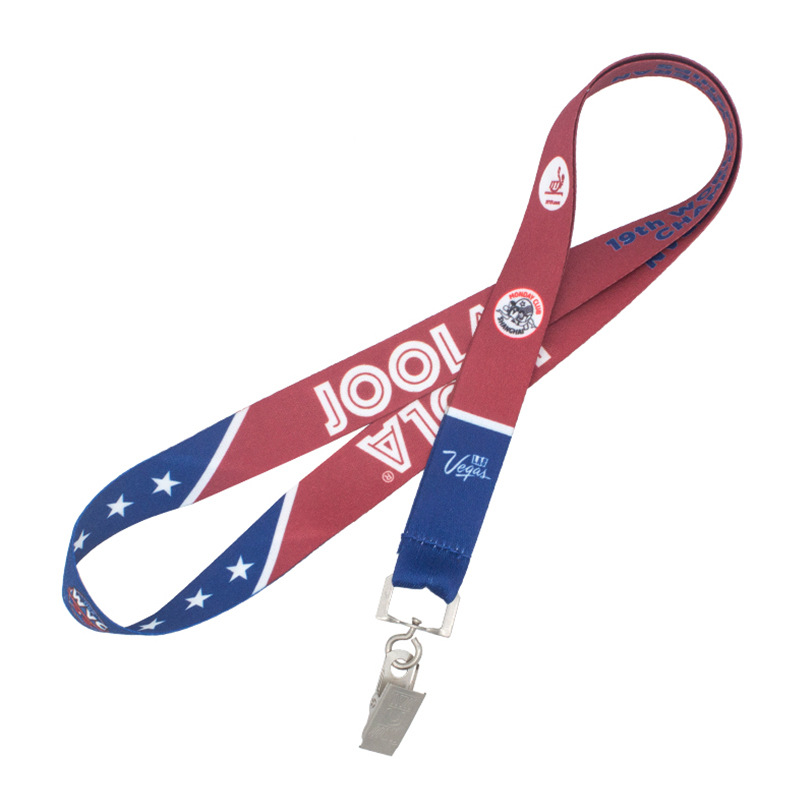 OS-0085 sublimation lanyards with bulldog clip