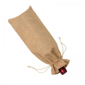 Good Quality China Multiple Size Jute Wine Bottle Bag Wholesale Draw String Wine Bottle Bag