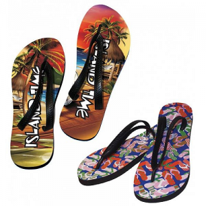 AC-0034 Full color printed flip flops with debossed logo