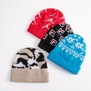 2019 wholesale price China Winter Hat Acrylic Jacquard Beanie Hat Custom Knit Hat POM POM Beanie Hat