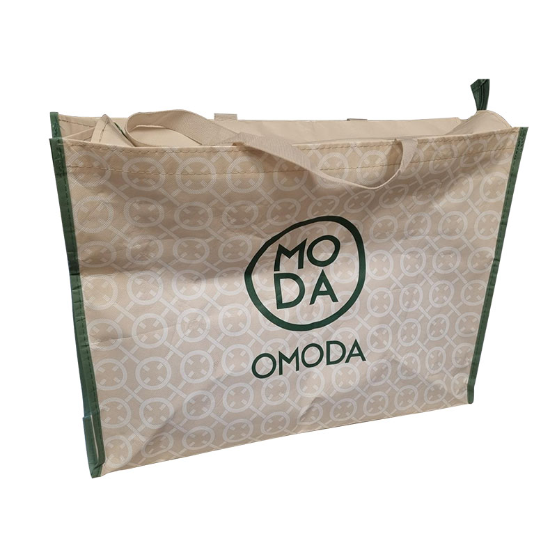 BT-0414 non woven πλαστικοποιημένες φερμουάρ με εκτύπωση λογότυπου