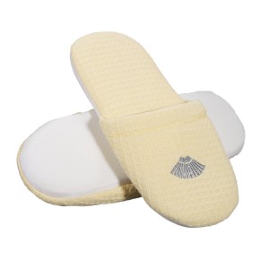 AC-0268 luxury waffle weave resort slippers with logo