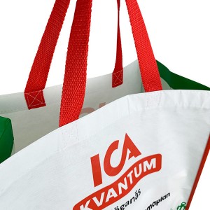 OEM Customized China Custom Logo Shopping Polyester Bag Into Pouch Eco Friendly RPET Tote Reusable Grocery Bags