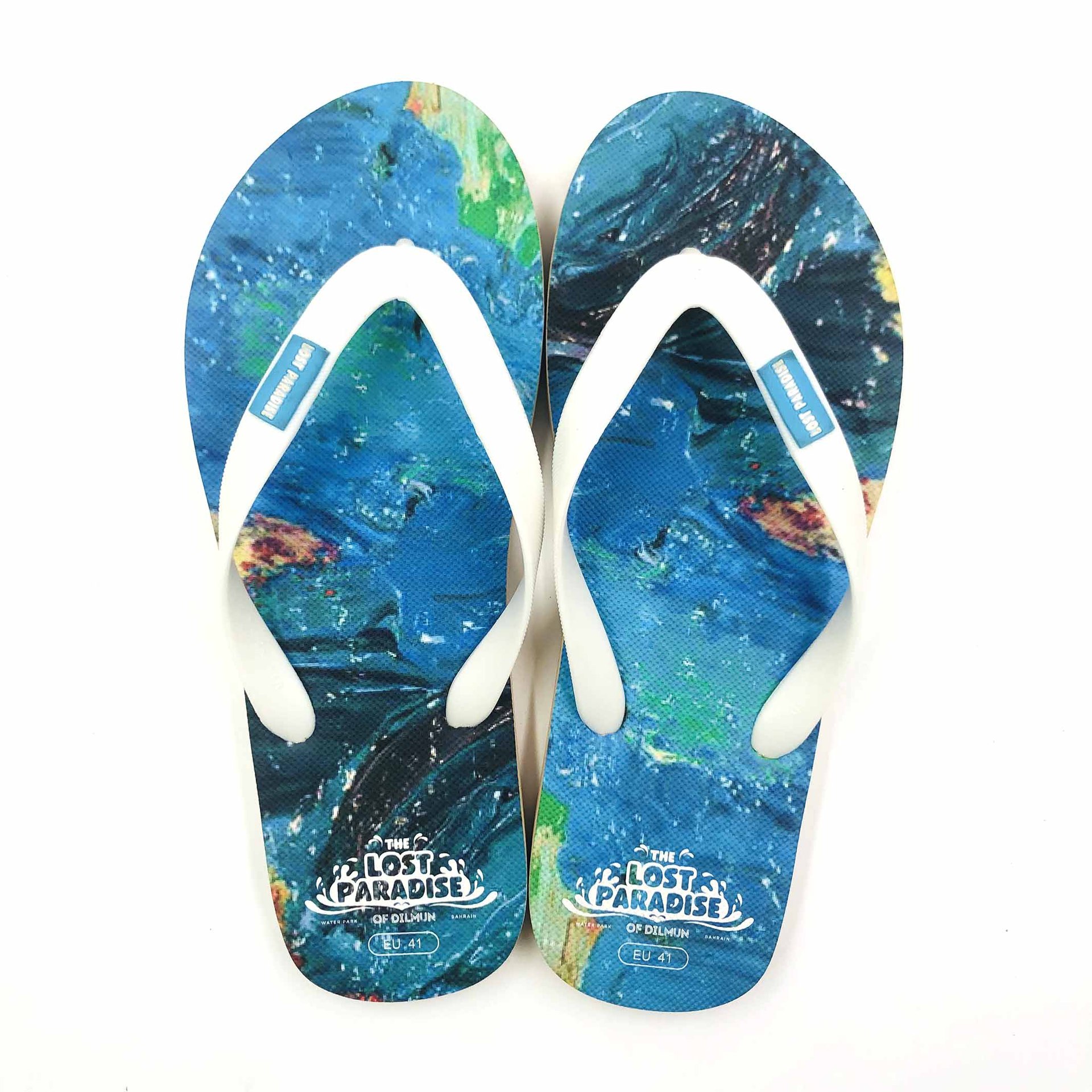 printed beach slide sandals