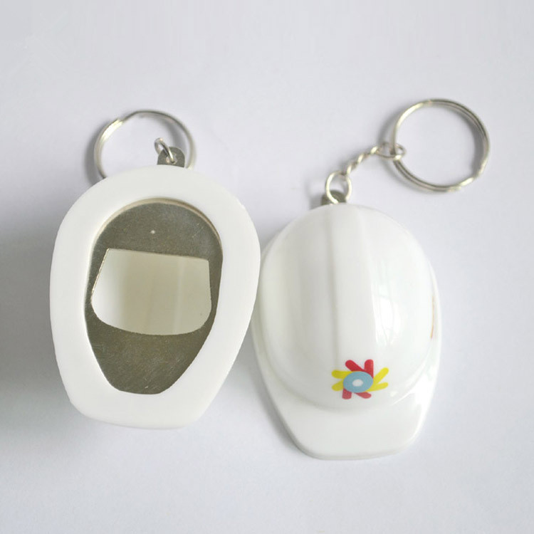 HH-0103 Custom hard hat shaped bottle opener keyrings