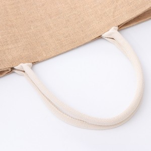 BT-0218 Promotional laminated jute tote bags