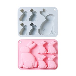 OEM/ODM China China FDA Certificate Food Grade Material Silicone Mold, Duck Shaped /Little Bear Shape/ Rabbit Shape Silicone Pudding Mold /Chocolate Mold