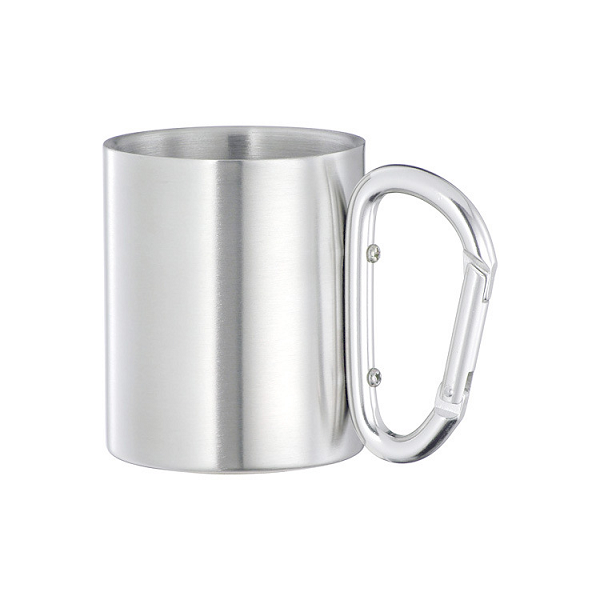 promotional stainless steel cup with carabiner