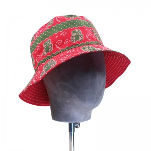 China Nuevo producto China Promocional personalizado 100% Algodón Packable Summer Travel Bucket Hat Fisherman Simple White Star Bucket Sun Hat para niño